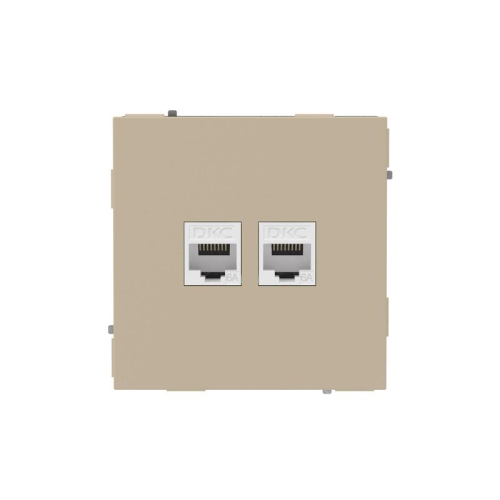 Розетка компьютерная 2-м KANT RJ45 кат.6A без шторки ванильн. марципан DKC 7015674 Розетка компьютерная 2-м KANT RJ45 кат.6A без шторки ванильн. марципан DKC 7015674