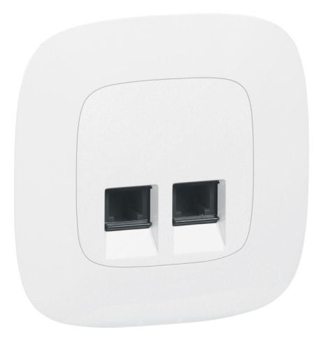 Панель лицевая Valena Allure для 2-м телефонных/информационных розеток бел. Leg 755425 фото 2