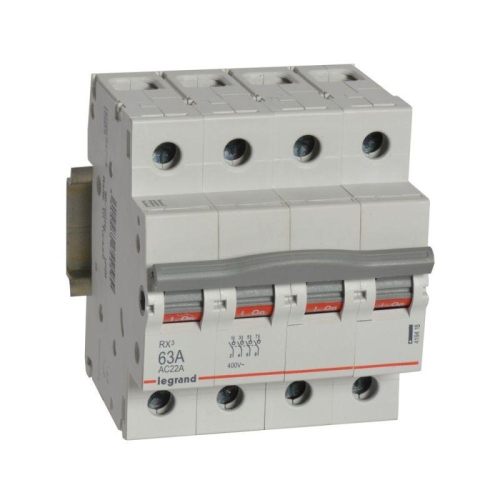 Выключатель-разъединитель 4п 63А RX3 ИЭК Leg 419418 Выключатель-разъединитель 4п 63А RX3 ИЭК Leg 419418