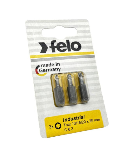 Бита TX10/TX15/TX20 25мм Industrial (блист.3шт) FELO 02693116 фото 2