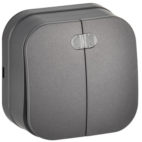 Выключатель 2-кл. ОП GLORY ВС20-2-1-ХСм 10А с индикацией сталь матов. IEK EVH21-K46M-10 Выключатель 2-кл. ОП GLORY ВС20-2-1-ХСм 10А с индикацией сталь матов. IEK EVH21-K46M-10