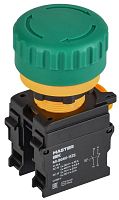 Кнопка "Грибок" 1НО+1НЗ MASTER поворотн. с фиксацией зел. IEK MI-BG60-11ZS-3-23-K06