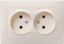 Розетка 2-м СП Кварта 10А IP20 без заземл. без защ. шторок крем. GENERICA ERK23-K33-10-DM