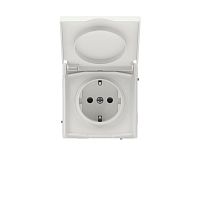 Розетка силовая KANT IP44 2P+E защ. шторки с крышкой бел. песок DKC 7010013