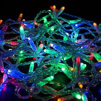 Гирлянда светодиодная "Нить" 10м 100LED мультиколор 10Вт 230В IP65 постоян. свечение провод ПВХ прозр. (нужен шнур питания 303-500-1) Neon-Night 305-189