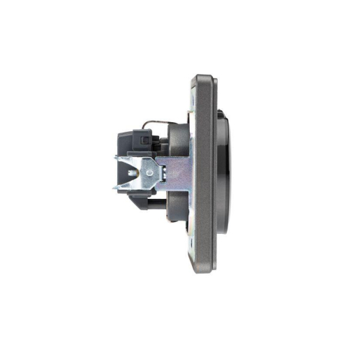 Розетка 1-м СП ROUND MIELE 16А с заземл. защ. шторки и крышкой титан Kranz KR-78-0702-2 фото 4