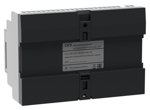Модуль ЦПУ ПЛК 430 4 DI 12 UI (0-10В/DI) 8 RO 2 AO (1шт 0-10В и 1шт 0-20мА) 24В DC с Ethernet портом с экраном ONI PLC-430-CPU-16U10U-1DC-00 фото 8