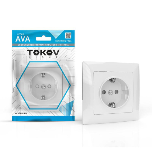 Розетка 1-м СП AVA 16А IP20 с заземл. защ. шторки в сборе бел. TOKOV ELECTRIC TKL-AV-R1FZSF-C01 Розетка 1-м СП AVA 16А IP20 с заземл. защ. шторки в сборе бел. TOKOV ELECTRIC TKL-AV-R1FZSF-C01