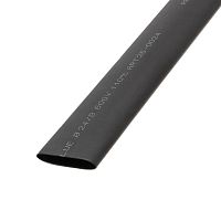 Трубка термоусадочная двустенная клеевая 24/8 (3:1) черн. 1м Rexant 26-0024