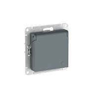Розетка AtlasDesign 16А IP20 с заземл. защ. шторки с крышкой быстрозажим. клем. механизм грифель SE ATN000746S