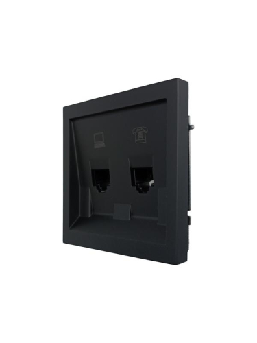 Розетка компьютер+телефон СП ZIMA IP20 черн. бархат LEZARD 704-4288-143 фото 5