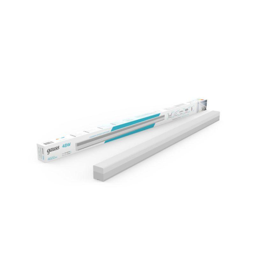 Светильник светодиодный Shop Lighting 48Вт 4000К IP40 4600лм 1180х70х55мм ДПО подвесной линейный матов. рассеив. бел. GAUSS 883525248 фото 3