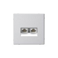 Розетка компьютерная 2-м ArtGallery RJ45 + RJ45 кат.5E механизм алюм. SE GAL000385