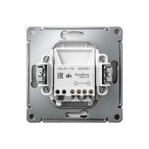 Выключатель 1-кл. ArtGallery 10AX быстрозажим. клем. механизм сталь SE GAL000911S фото 3