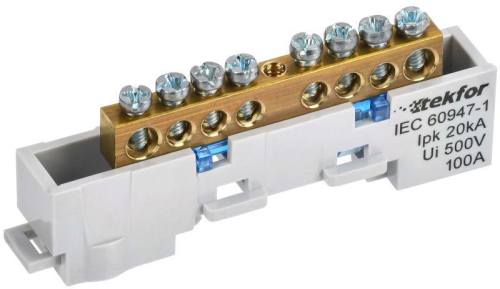 Шина нулевая N неизол. на универс. держ. 6х9-8-С TEKFOR IEK TF-NN10-08-DL-K07 Шина нулевая N неизол. на универс. держ. 6х9-8-С TEKFOR IEK TF-NN10-08-DL-K07