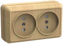 Розетка 2-м ОП Октава 10А IP20 без заземл. сосна GENERICA ERO20-K03-10-DC