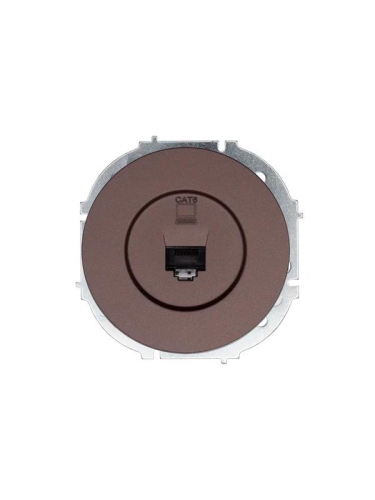 Розетка компьютерная СП OSEN RJ45 кат.6 механизм шоколад LEZARD 743-7388-140