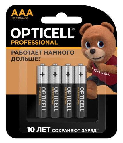 Элемент питания алкалиновый AAA/LR03 (блист. 4шт) Professional Opticell 5052002/6052002 Элемент питания алкалиновый AAA/LR03 (блист. 4шт) Professional Opticell 5052002/6052002