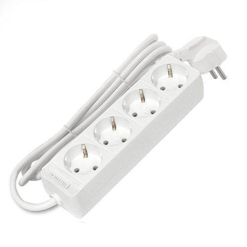 Удлинитель 4х1.5м с заземл. 16А IP20 3.5кВт ПВС 3х1 бел. DOMTOK 2394 фото 3 Удлинитель 4х1.5м с заземл. 16А IP20 3.5кВт ПВС 3х1 бел. DOMTOK 2394 фото 3