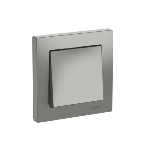 Выключатель 1-кл. AtlasDesign (сх. 1) 10AX быстрозажим. клем. в сборе сталь SE ATN000912S