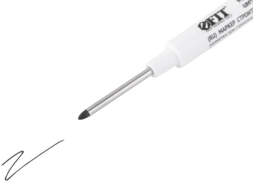 Маркер строительный перманентный тонкий удлиненное перо черн. FIT 04342 фото 4