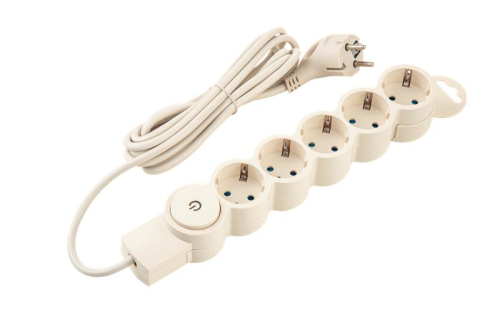 Фильтр сетевой 5х3м с/з с выкл 2кВт 10А/2 сл. кость Duwi 32572 7 фото 2