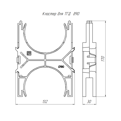 Кластер наборный двухсторонний для двустен. труб d90мм Промрукав PR13.02387 фото 4