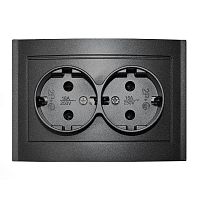 Розетка 2-м СП Бриллиант 16А IP20 с заземл. в сборе графит Universal 7947533-Gr