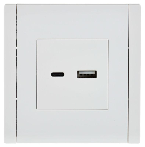 Розетка USB A+C 18Вт FORTE&PIANO FP251 бел. IEK FP-U22-018-K01 фото 2 Розетка USB A+C 18Вт FORTE&PIANO FP251 бел. IEK FP-U22-018-K01 фото 2