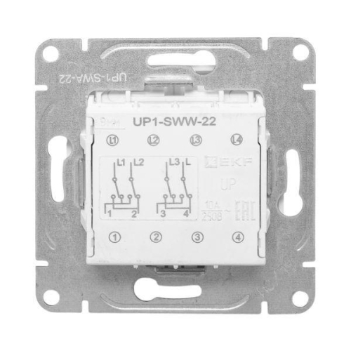 Выключатель перекрестный 2-кл. СП Эпика механизм алюм. EKF UP1-SWA-22 фото 5