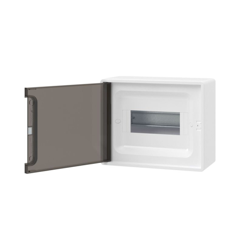 Щиток 8 мод. настенный FRAME с тонированной дверцей с 2 шинами PEN на 6 и 8 отв. бел. DKC F08W1WD фото 3