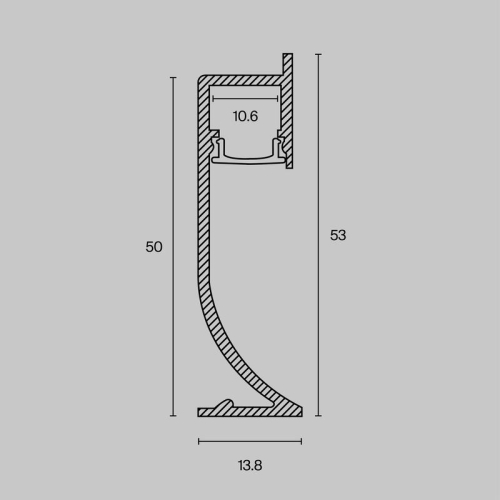 Профиль алюминиевый плинтус с подсветокой 53х14 Maytoni ALM-5314-S-2M фото 2 Профиль алюминиевый плинтус с подсветокой 53х14 Maytoni ALM-5314-S-2M фото 2