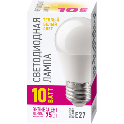 Лампа светодиодная 82 912 OLL-G45-10-230-2.7K-E27-PROMO 10Вт шар 2700К E27 220-240В ОНЛАЙТ 82912 фото 2 Лампа светодиодная 82 912 OLL-G45-10-230-2.7K-E27-PROMO 10Вт шар 2700К E27 220-240В ОНЛАЙТ 82912 фото 2