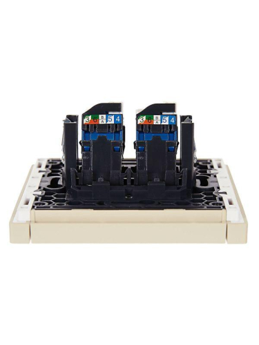 Розетка компьютерная 2-м RJ45 кат.6 FORTE&PIANO FP434 ваниль IEK FP-K20-2-K10 фото 3