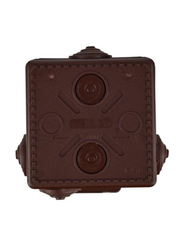 Коробка распаячная ОП КМ 80х80х50 IP54 откид. крышка 7 вводов дуб IEK UKO31-080-080-050-K24-54 фото 4