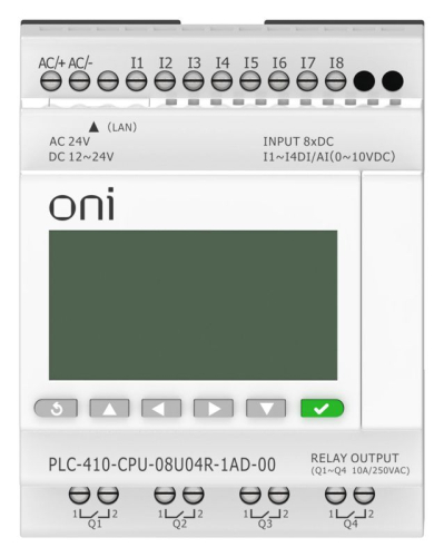Модуль ЦПУ ПЛК 410 4 DI 4 UI (0-10 В/DI) 4 RO 12В-24В DC или 24В AC с Ethernet портом с экраном ONI PLC-410-CPU-08U04R-1AD-00 фото 4 Модуль ЦПУ ПЛК 410 4 DI 4 UI (0-10 В/DI) 4 RO 12В-24В DC или 24В AC с Ethernet портом с экраном ONI PLC-410-CPU-08U04R-1AD-00 фото 4