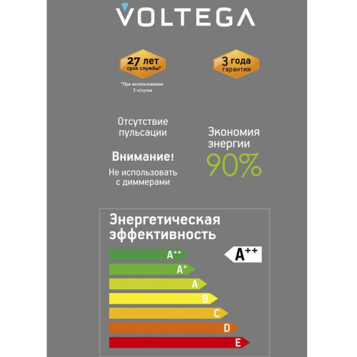 Лампа светодиодная филаментная Loft 271 GMS022 4Вт 3000К E27 Voltega 8573 фото 4