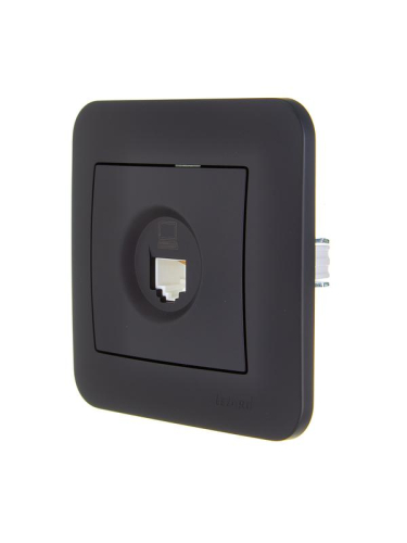 Розетка компьютерная 1-м СП ASTI IP20 RJ45 в сборе Cat 5e черн. бархат LEZARD 7081-4242-139 фото 4