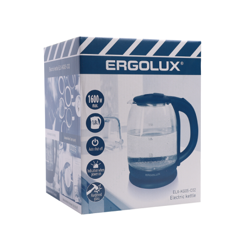 Чайник стеклянный ELX-KG05-C02 черн. ПРОМО Ergolux 14922 фото 2 Чайник стеклянный ELX-KG05-C02 черн. ПРОМО Ergolux 14922 фото 2