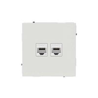 Розетка компьютерная 2-м KANT RJ45 кат.5E без шторки бел. песок DKC 7010664
