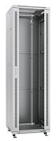 Шкаф монтажный телекоммуникационный напольный SH-05C-42U60/100 19дюйм для распред. и серверн. оборудования 42U 600х1000х2055мм передн. стеклян. и задн. сплошн. метал. двери ручка с замком сер. (RAL 7035) Cabeus 7057c