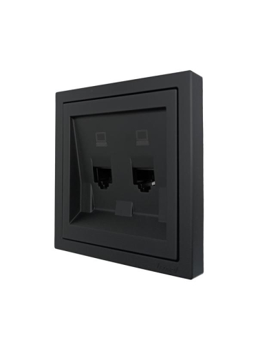 Розетка компьютерная 2-мест. СП ZIMA IP20 черн. бархат LEZARD 704-4288-141 фото 2