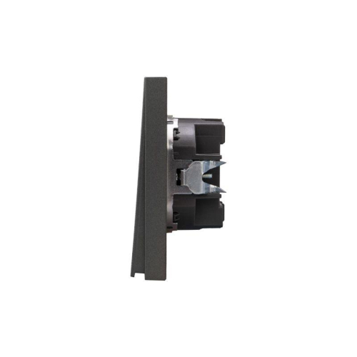 Выключатель 1-кл. СП STRONG MIELE 10А графит Kranz KR-78-0705-6 фото 2