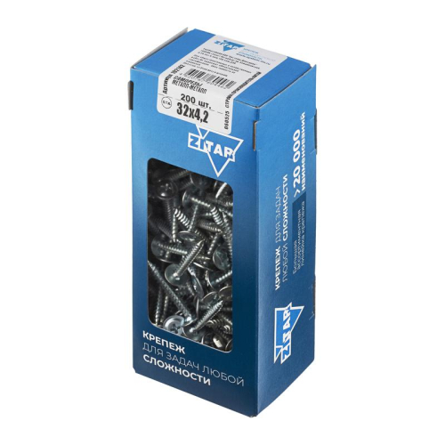 Саморез для тонкого метал. листа 4.2х32 (коробка) (уп.200шт) Zitar 102142 фото 4 Саморез для тонкого метал. листа 4.2х32 (коробка) (уп.200шт) Zitar 102142 фото 4