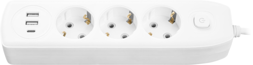 Удлинитель 3х3м с заземл. 10А IP20 90 839 OPE-USB-03-300-ESC-3x1 USB 2xType-A + Type-C с кнопкой ОНЛАЙТ 90839 фото 4