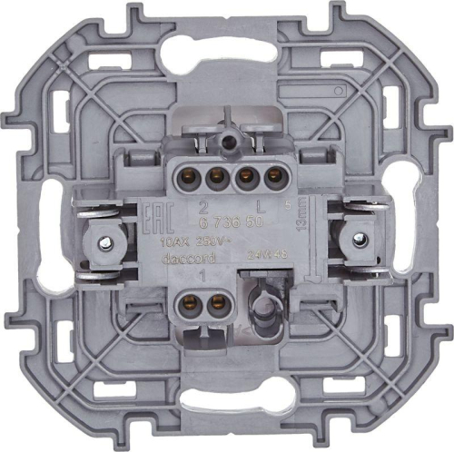 Переключатель 1-кл. Inspiria 10А IP20 250В 10AX механизм бел. IEK 673650 фото 4
