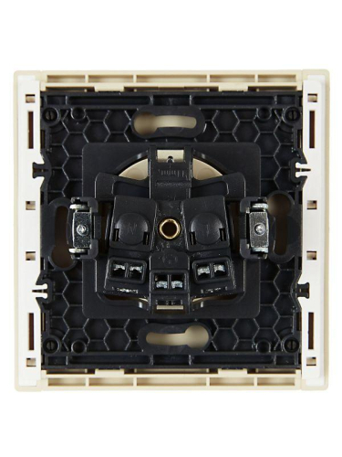 Розетка СП FORTE&PIANO FP415 16А с заземл. защ. шторки винт. крепл. ваниль IEK FP-R14-16-K10 фото 3
