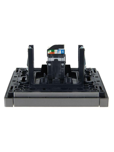 Розетка компьютерная RJ45 кат.5E FORTE&PIANO FP532 сталь IEK FP-K10-1-K46 фото 3