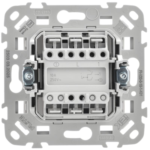 Выключатель 2-кл. СП FLITE ВС12-1-0-ФлБ 10А механизм бел. IEK FI-V20-0-10-1-K01 фото 3