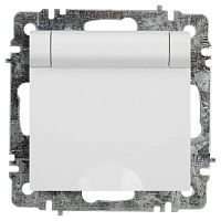 Розетка Intro Accent 6-203-01 2P+E Schuko с крышкой 16А-250В IP20 СУ AL/CU бел. Intro Б0063709